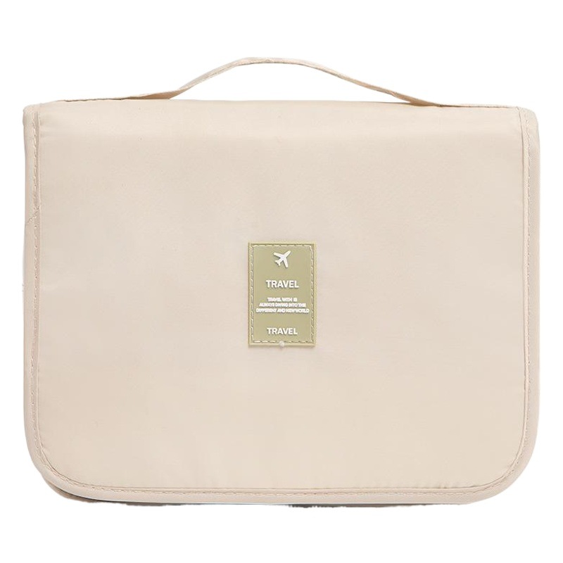 Korean-style Twill Travel Storage Hook Wash Bag Multi-functional Folding Hanging Large Capacity Waterproof Portable Cosmetic Bag