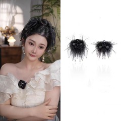羽の花びらグリッパー、軽い高級感、多用途、ハイエンドのトップクリップ、エレガントなニッチな気質の女性用ヘアアクセサリー