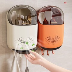 新しい箸収納ボックス壁掛け家庭用箸チューブキッチンクイックスプーン収納ラックフリップカバー箸バスケット箸ケージ