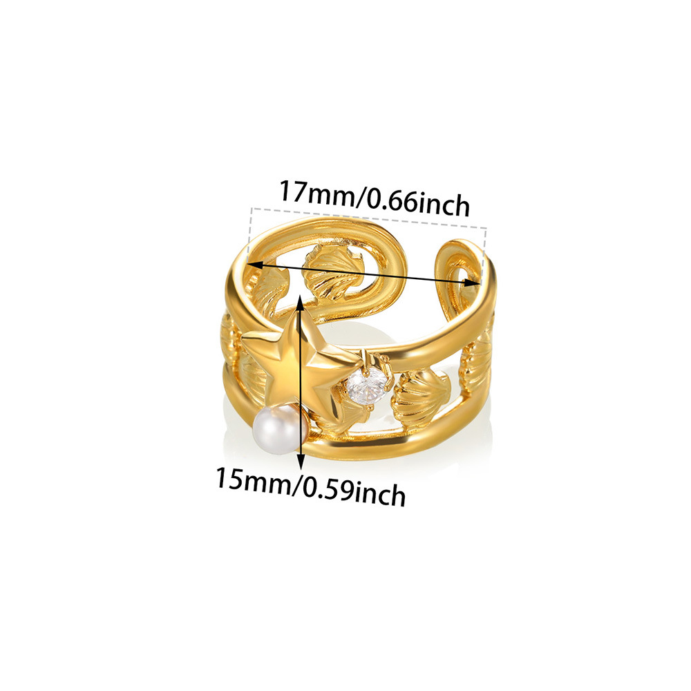 8g Weight 0.03µm-0.05µm Gold Plating Thickness PVD Coated Gold Plating Process 18K Real Gold Plated Plating Material Zircon Inlay Material Open Rings Classification 1 Piece Quantity Casual, Daily, Shopping Occasion 304 Stainless Steel Material Waves, Crown Pattern All Seasons Season Women's Gender Elegant, Classic Style, Affordable luxury style Style Waterproof Non Tarnish, Plating Craft PVD Coated Real Gold Plated 18K Gold Waves Crown 304 Stainless Steel Elegant Classic Style Affordable Luxury Style Waterproof Non Tarnish Open Rings 24