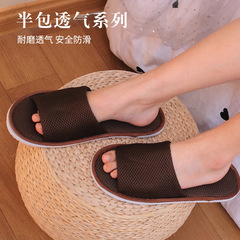Summer Disposable Slippers for Guests Travel Home Use Thickened Open Toe Mesh Half Package Hotel Hotel Factory Wholesale 