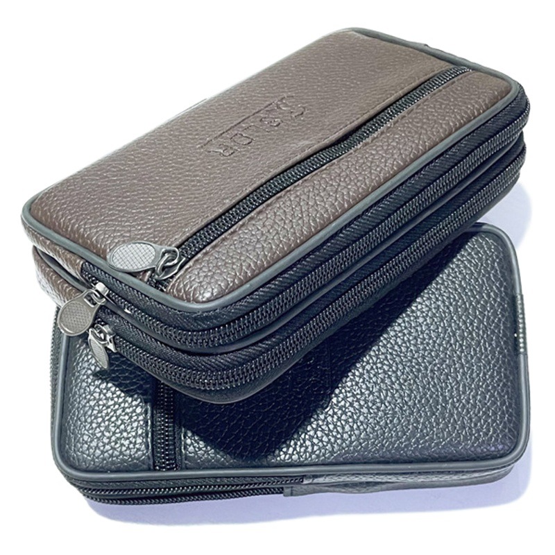 Men's pu mobile phone waist bag 7-inch large belt mobile phone bag construction site Men's cigarette coin purse wholesale waist bag