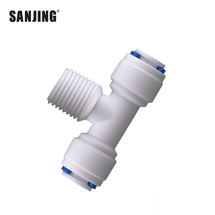 Purificador de agua al por mayor conector de tres puntos dientes a su vez 3-punto tubo tee 6066 Plus anillo de sello de 3-punto tee conector de enchufe rápido