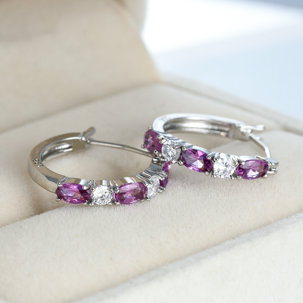 Fashion Geometric Copper Inlay Zircon Earrings 1 Piece