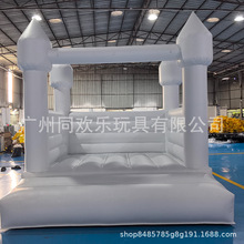跨境现货儿童蹦床乐园生日派对婚礼跳床室内纯白充气城堡源头工厂