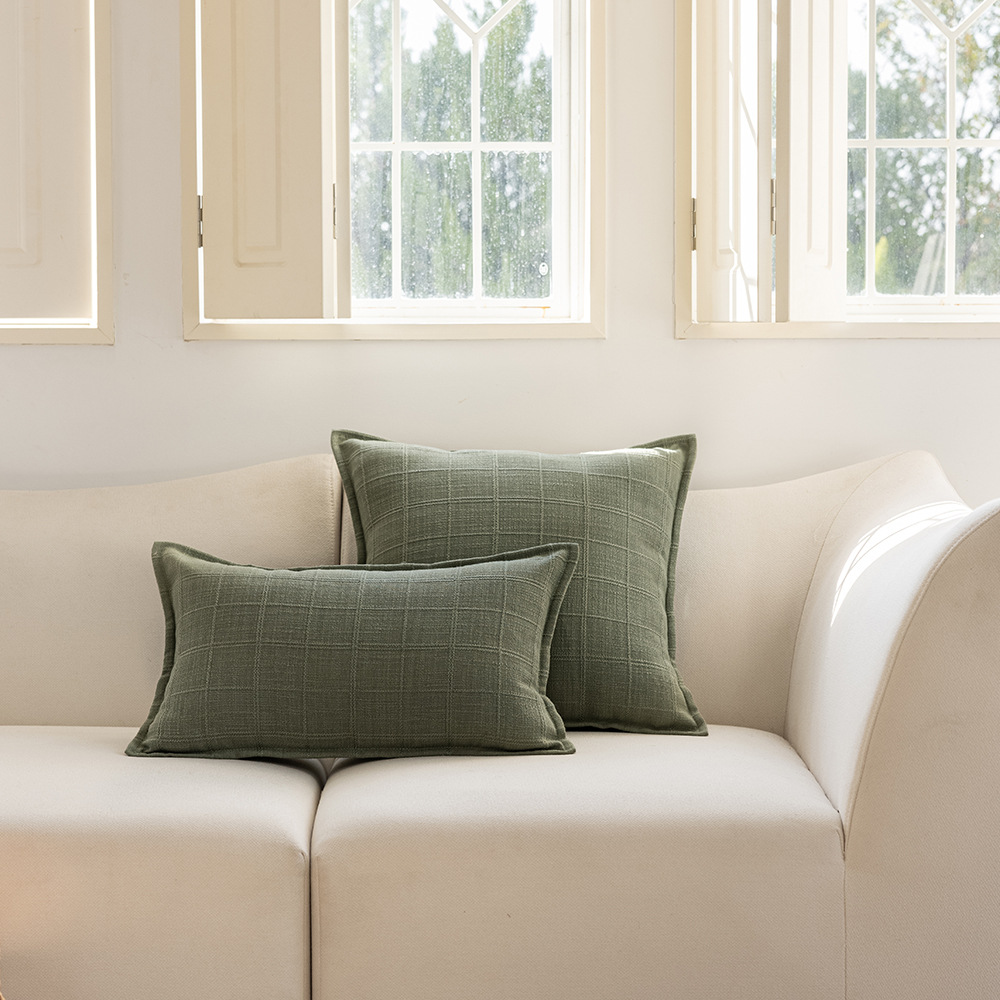 Decorative Pillowcase Jacquard Plaid Style For Sofa And Bed_voghion.com