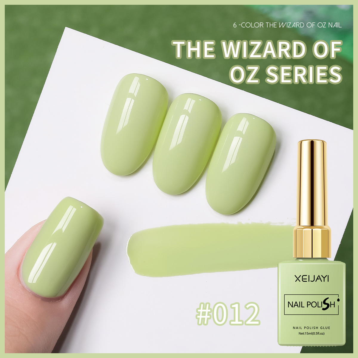 2026 nuevo temperamento blanco verde hierba verde aguacate verde puro pegamento de vinilo especial para la tienda de uñas