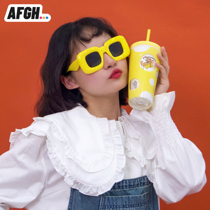 AFGH Genuine Cat and Mouse TOM and JERRY Taza giratoria de queso Taza de gran capacidad para descomprimir EDC