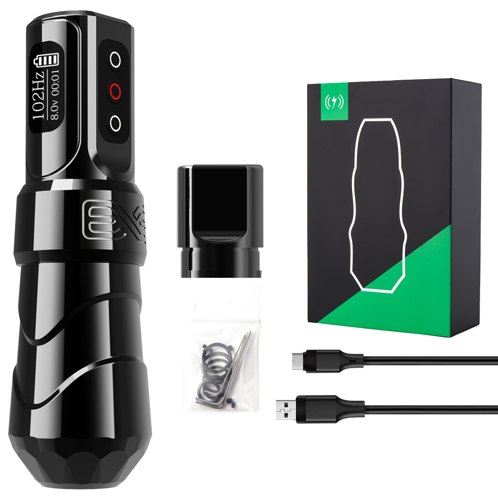 AmbitionFK tres generaciones carga tatuaje pluma con pantalla LCD tatuaje aguja máquina portátil tatuaje pluma