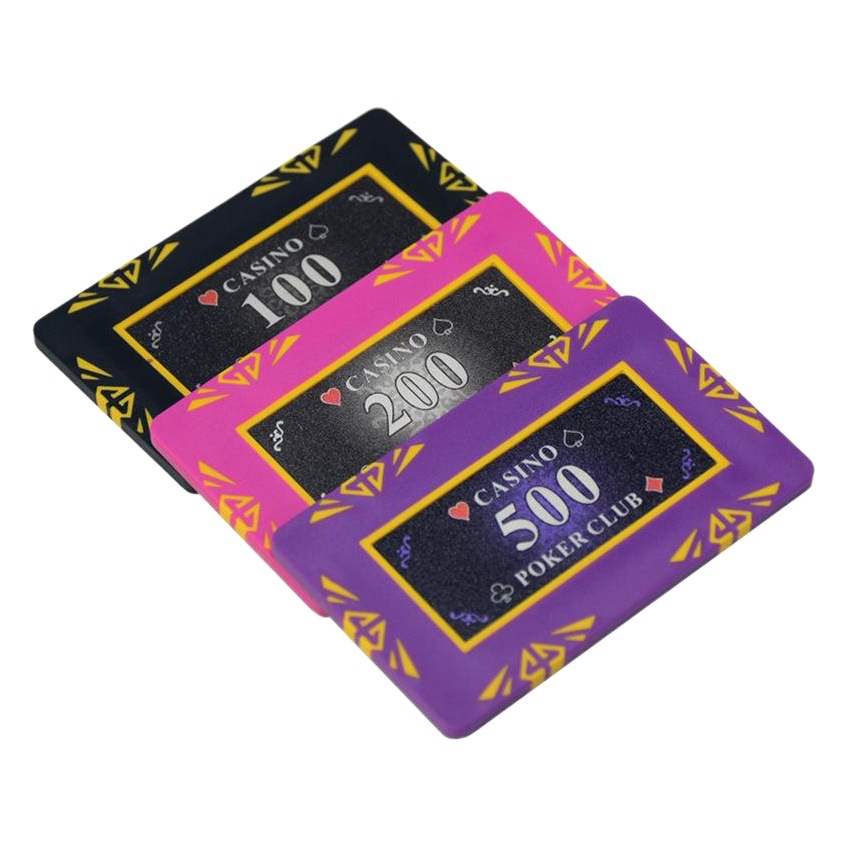 Square Clay Texas Hold'em Chips Card Mahjong Machine Card Points Coin Chess Room Special