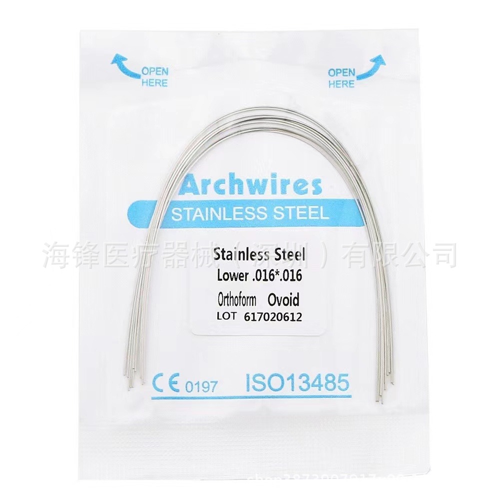 Ortodoncia dental Alambre de arco de acero inoxidable Alambre redondo súper elástico Alambre cuadrado Alambre preformado Alambre de ortodoncia Ovalos 10 paquetes