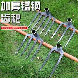 五齿耙子背地背土耙子全钢农用翻地种地耙子锰钢开荒翻土农民耙子