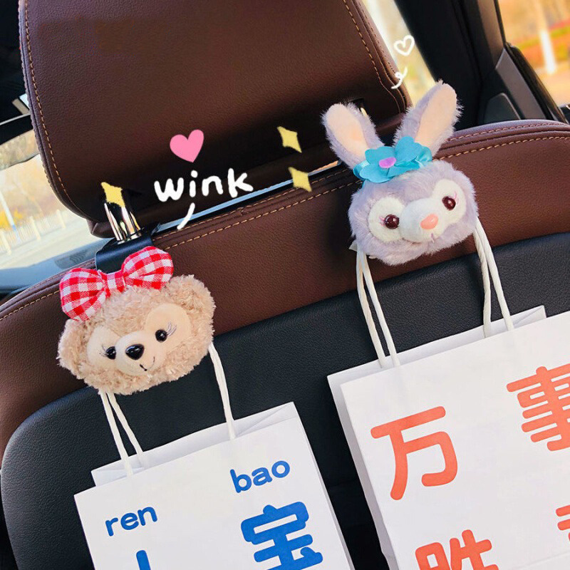 Enganchos lindos para el asiento trasero del automóvil interior del automóvil trasero interior de dibujos animados gancho para el automóvil gancho del respaldo del asiento pareja multifuncional