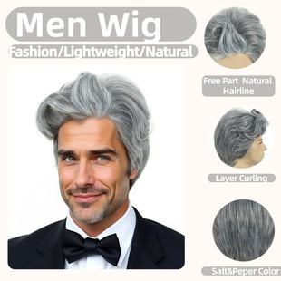 Guangzhou Shenzhen E-Commerce Wig Factory Delivery Cross-Border New Middle-Aged and Elderly High-End Cassette Short Curly Wig Full Headgear