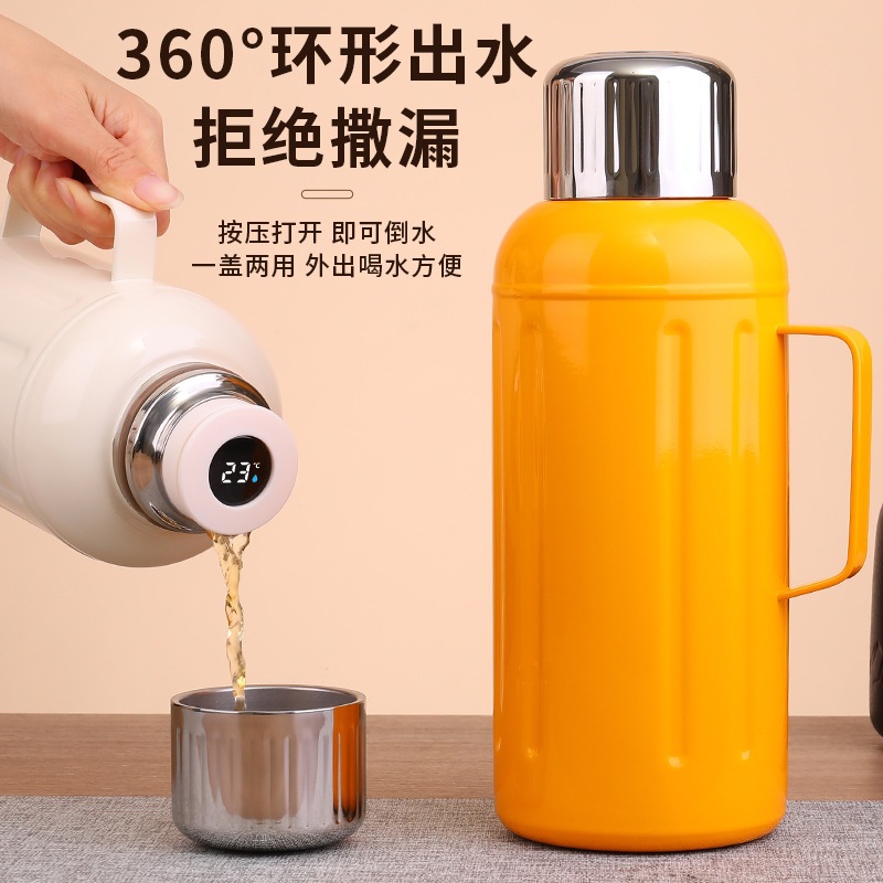 Nuevo acero inoxidable simple taza de aislamiento de alta capacidad portátil al aire libre casera de regalo tetera de vacío gruesa tetera de aislamiento térmico