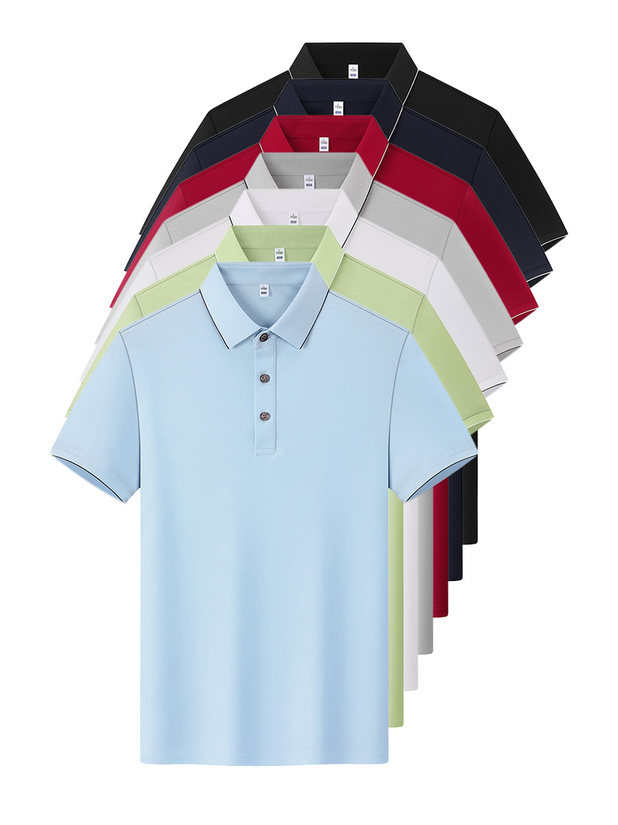 60 camisetas de negocios elásticas con cuello, polo de golf, ropa de trabajo, polos para hombres, logotipos impresos personalizados