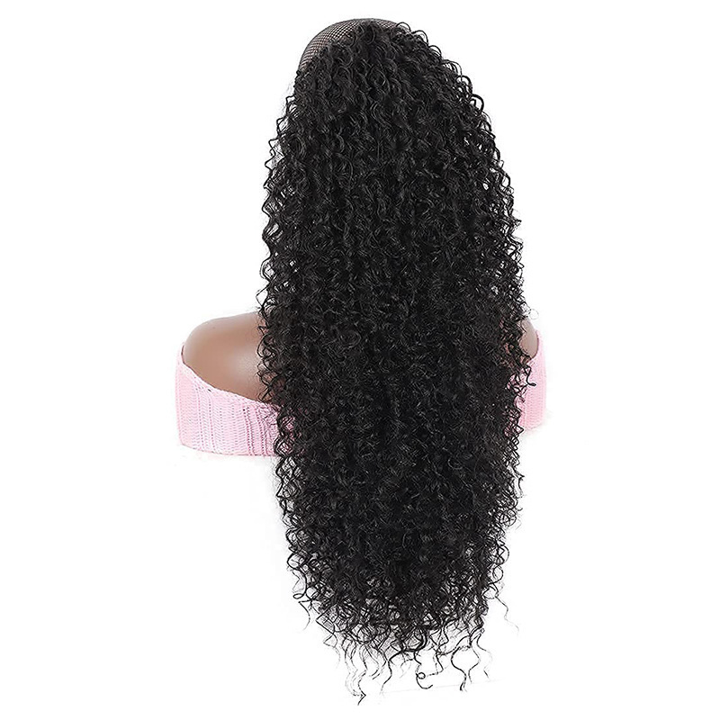 Coleta de Caballo Rizada Larga con Cordón Fibra Sintética de Alta Temperatura