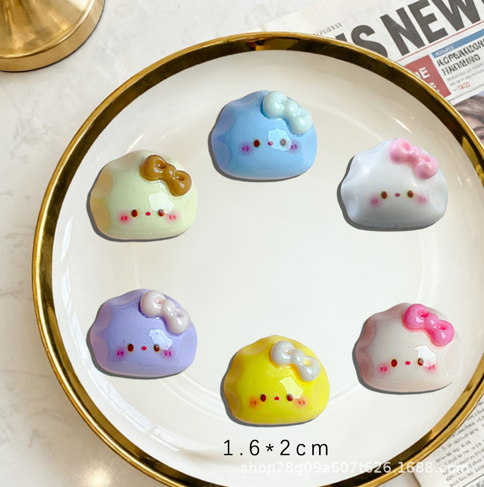 食玩饺子小diy树脂饰品配件儿童奶油胶发夹抓夹吊坠配饰手工材料