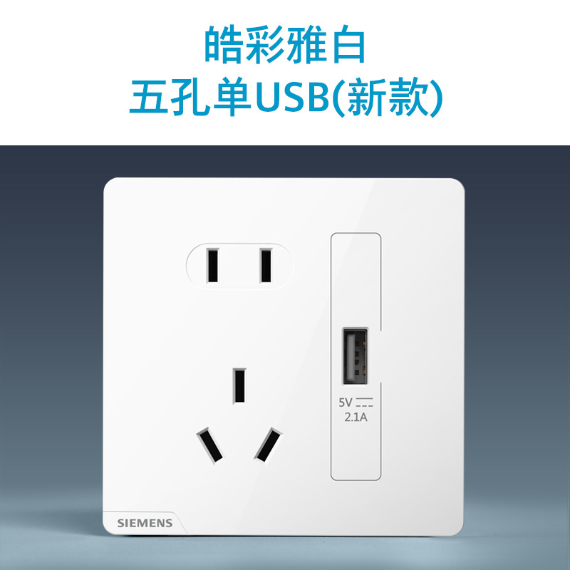 Single usb five-hole socket (new national standard) 2.1a