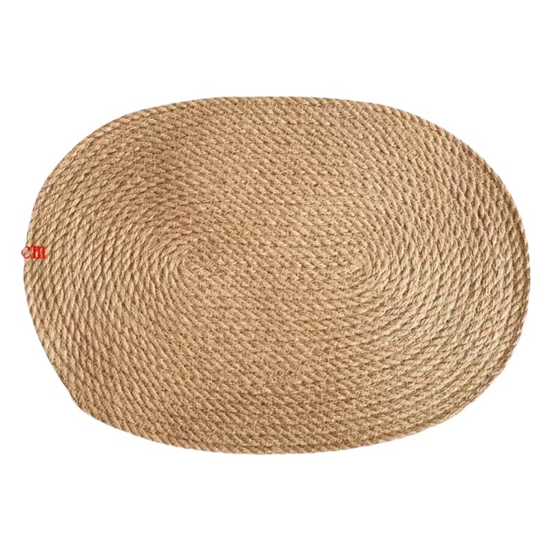 Cuerda de cáñamo placemat montaña tejida almohadilla de aislamiento tejida Coaster pot Mat tejida yute placemat yute mat