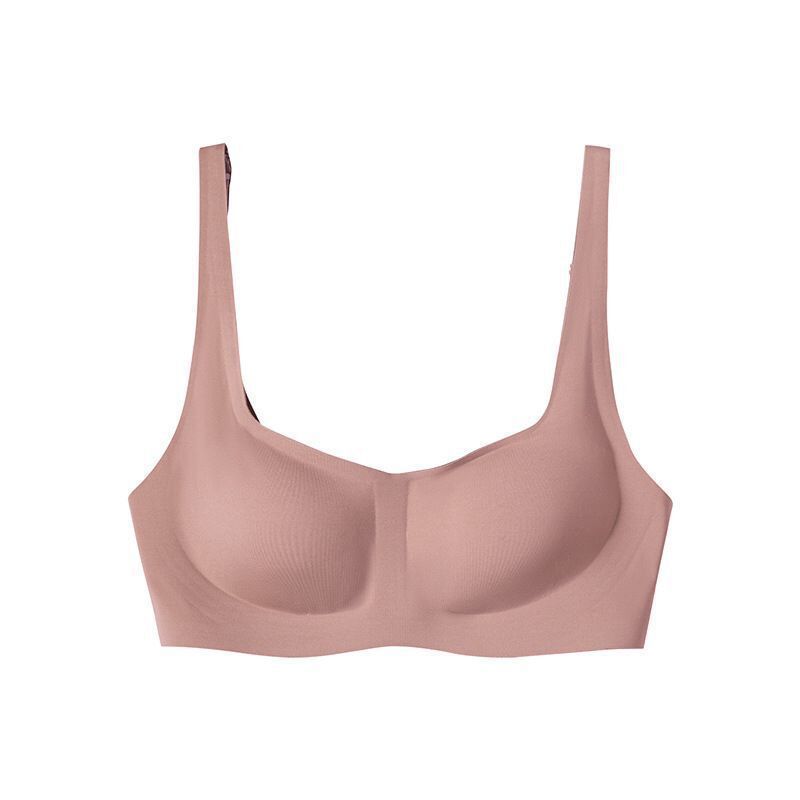 Jelly estilo francés cuello cuadrado sujetador ropa interior de las mujeres sin costuras inalámbrico de una pieza chaleco sujetador pequeño pecho empuja hacia arriba