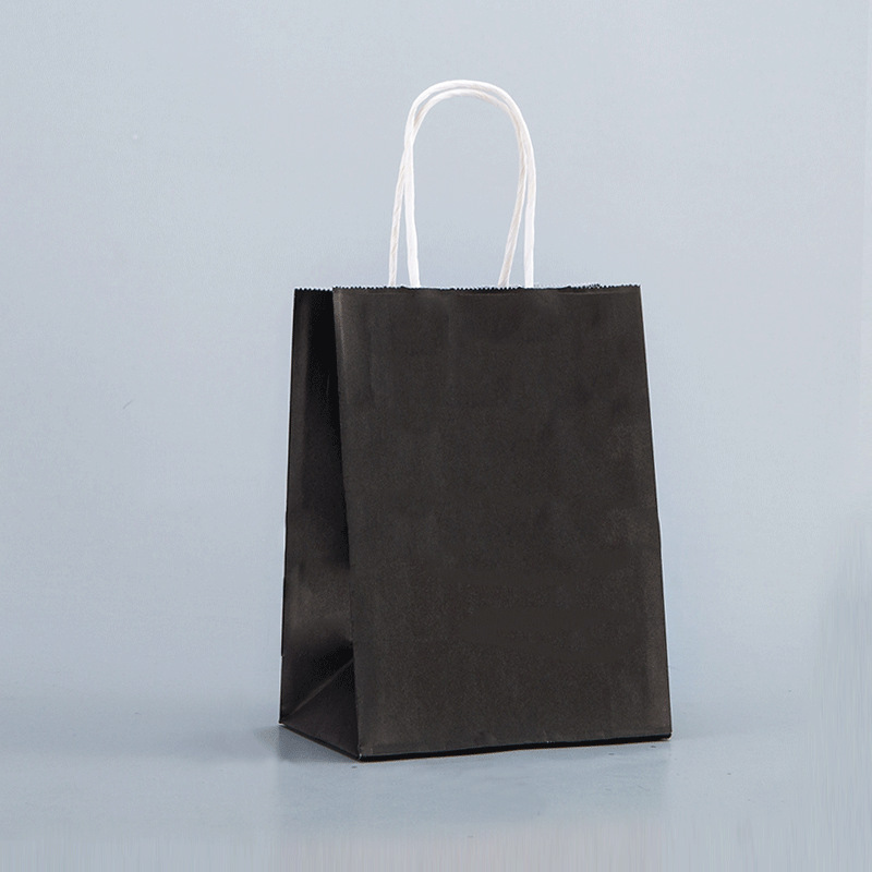 Bolsa de papel kraft portátil en stock Bolsa de embalaje de alimentos para pan Bolsa de embalaje para llevar Bolsa de regalo de compras con logotipo