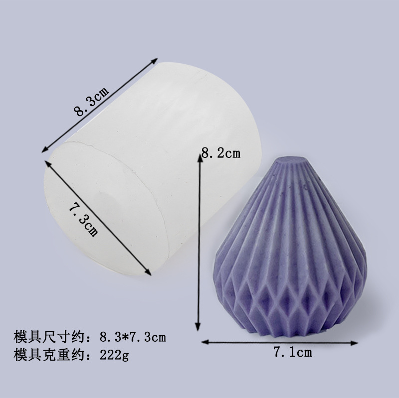 Insfeng línea geométrica europea molde de silicona en forma de pera cónica de banda magnética aromática molde de silicona flip