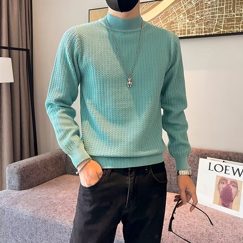 Demi-season solid color base Japanese trend knitted sweater for…