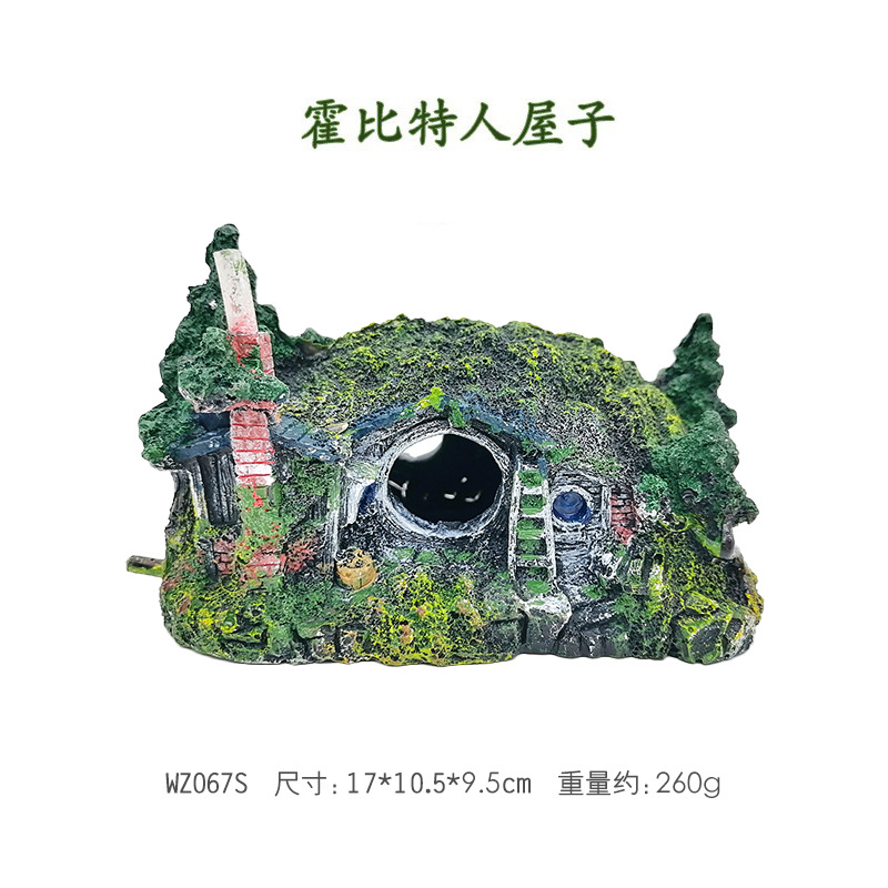 Tanque de peces paisajismo Castillo paisajismo refugio peces y camarones Shelter House cangrejo ermitaño crawlers caja Hobbit House Tree House