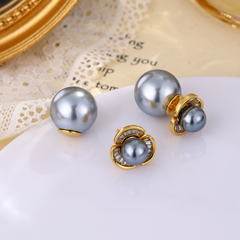 Pendientes de botón de circonita cúbica y perla, delicados y versátiles para el trabajo, los desplazamientos y el uso diario. Hipoalergénicos, resistentes al deslustre y duraderos._voghion.com