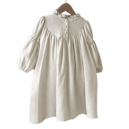 Baby girl spring retro floral dress 2024 spring Korean girl princess dress baby autumn long dress