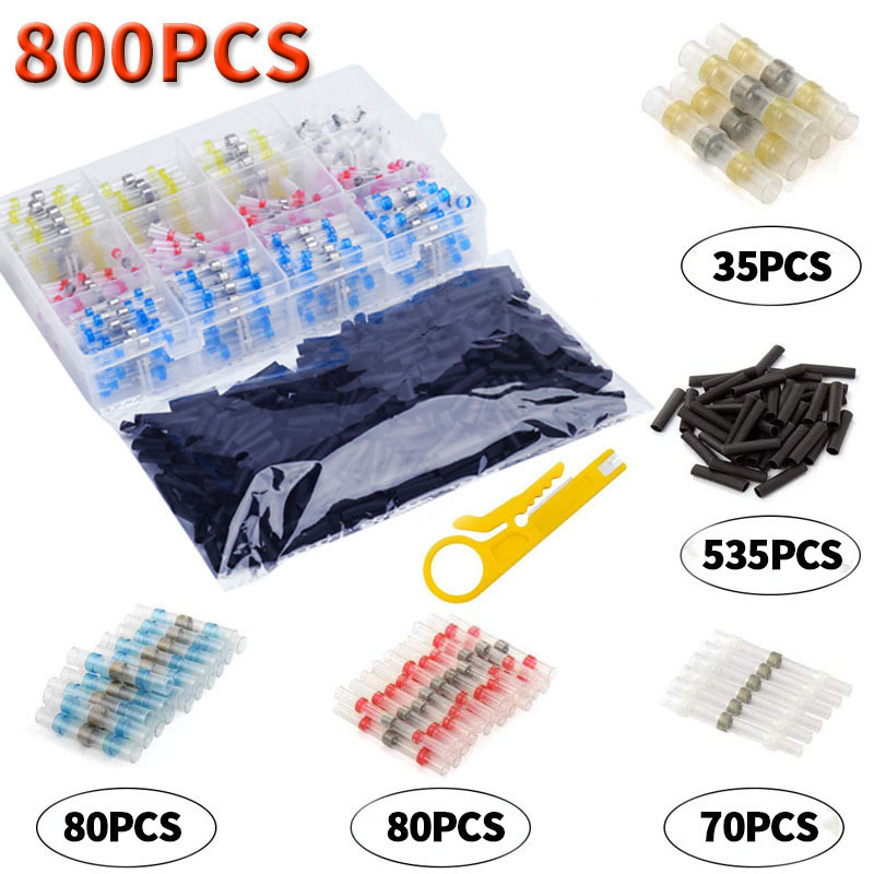 Suministro transfronterizo 300 / 500 / 800PCS anillo de soldadura impermeable contracción térmica tubo de soldadura terminal de soldadura caja combinada image 10