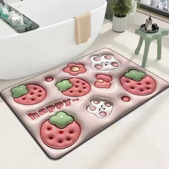 3D three-dimensional expanded florets soft diatom mud absorbent floor mat bathroom non-slip mat toilet bathroom floor mat foot mat