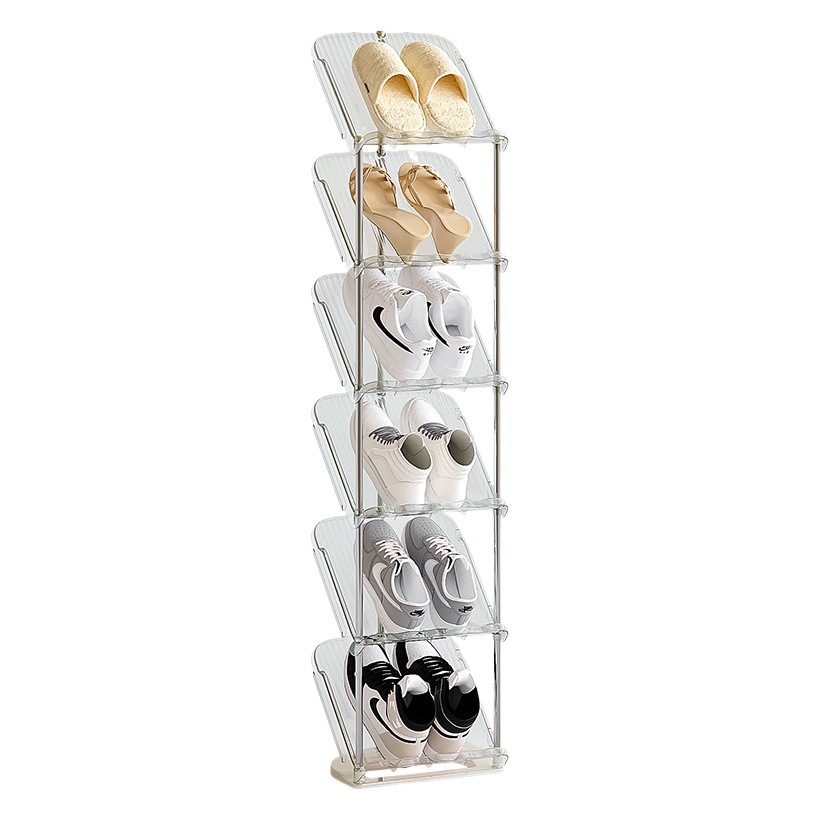Multi-Layer Household Shoe Rack, Installation-Free, Space-Saving, Simple Shoe Storage Solution, Dormitory Storage Shelf, Light Luxury Inclined Shoe Cabinet