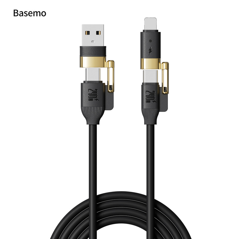 [新製品] iPhone16に適した240Wフォーインワン真の液体シリコーン高速充電データケーブル亜鉛合金|undefined