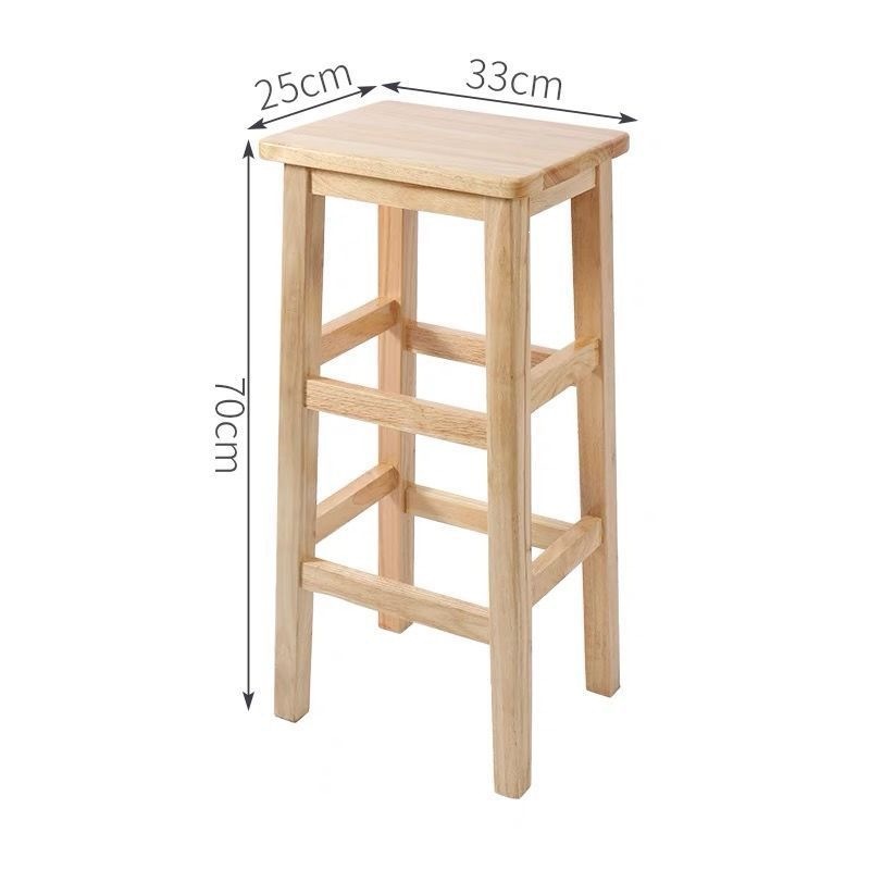 Fábrica directa taburete cuadrado de madera sólida taburete cuadrado moderno simple sala de estar taburete de comedor escuela hospital taburete de madera