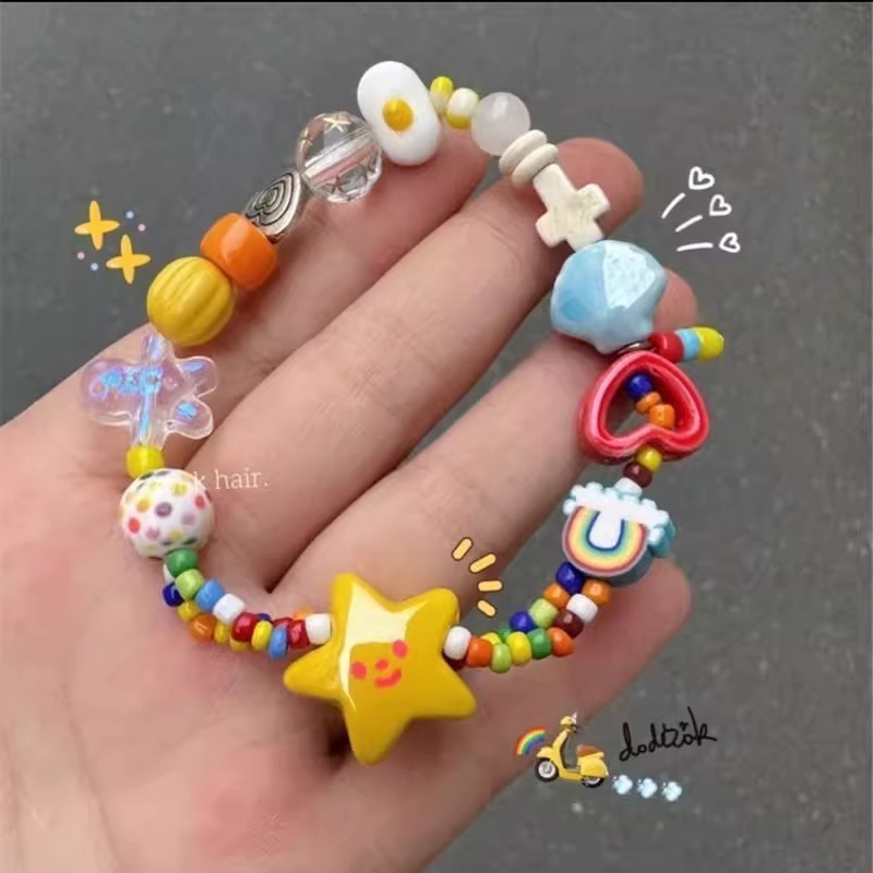 Dopamine beaded bracelet cute autumn and winter primary school girl girlfriends children Girl Girl bracelet birthday gift Dopamine beaded bracelet cute autumn and winter primary school girl girlfriends children Girl Girl bracelet birthday gift