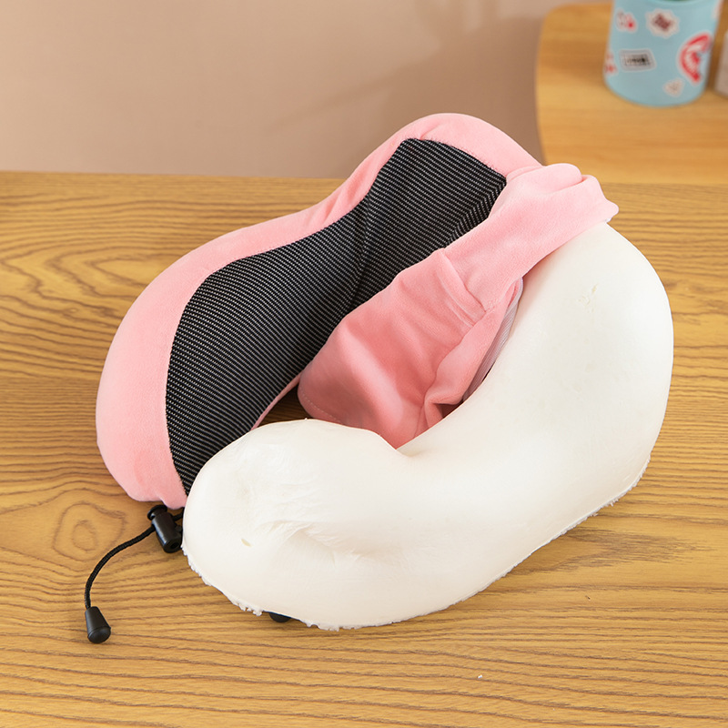 Almohada en forma de U de negocios, almohada para el almuerzo de oficina, viaje de negocios, almohada para el cuello de rebote lento, almohada en forma de U de espuma con memoria de joroba