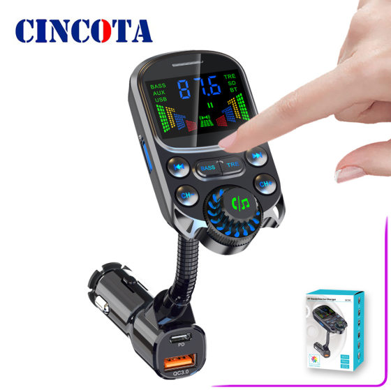 BC86 car Bluetooth MP3 player with lever card U disk charger FM transmitter supports high and low tone adjustment