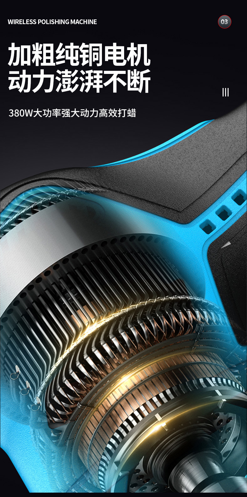 Wireless Waxing Machine Lithium Battery Da Charging Car Floor Small Electric Polishing and Grinding Car Beauty Wholesale