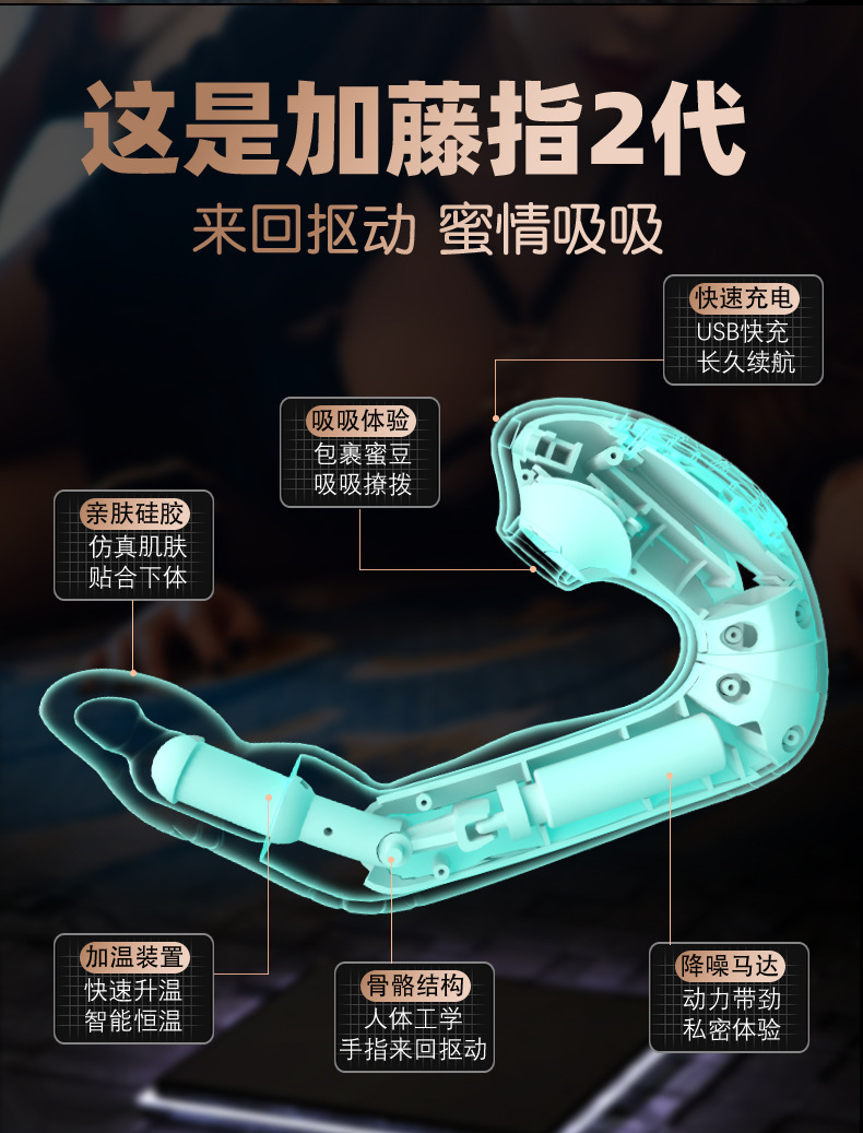 Jiuai Female Vibrator Silicone Electric Massager with Suction and Warming — detail image 4