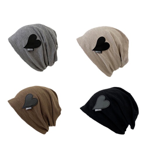 Lazy style loose pullover hat for women spring and summer thin confinement hat trendy cool large head circumference knitted pile hat cold hat