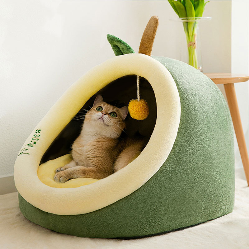 猫の巣四季通用半閉鎖式は猫のベッドを洗うことができます。|undefined