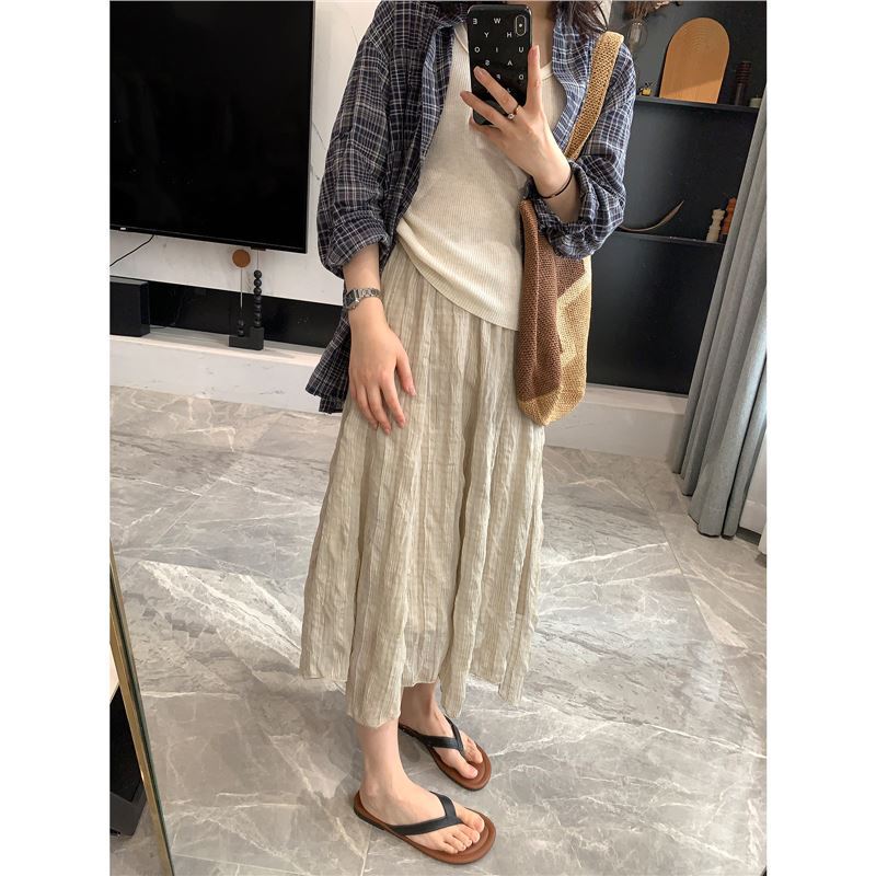 Niche Designer! Irregular Pleated Skirt for Women, 2026 Spring Korean Style Relaxed A-Line Flared Mid-Length Skirt Niche Designer! Irregular Pleated Skirt for Women, 2026 Spring Korean Style Relaxed A-Line Flared Mid-Length Skirt