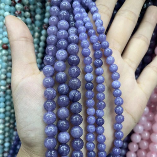 Factory direct sale purple agate 8mm 6mm round beads scattered beads DIY jewelry accessories natural stone scattered beads live stream