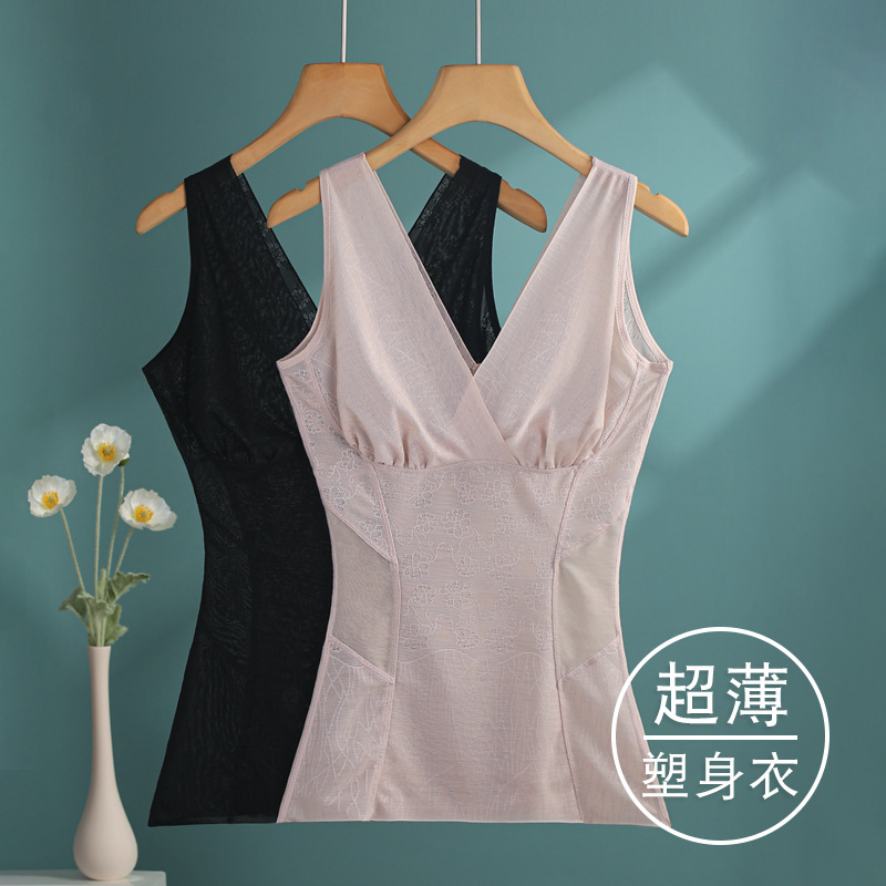 Shapewear Upper Body Thin Ultra-Thin Without Chest Pad Tummy Control Waist Slimming Tummy Flattening Back Shaping Body Shaping Intimates