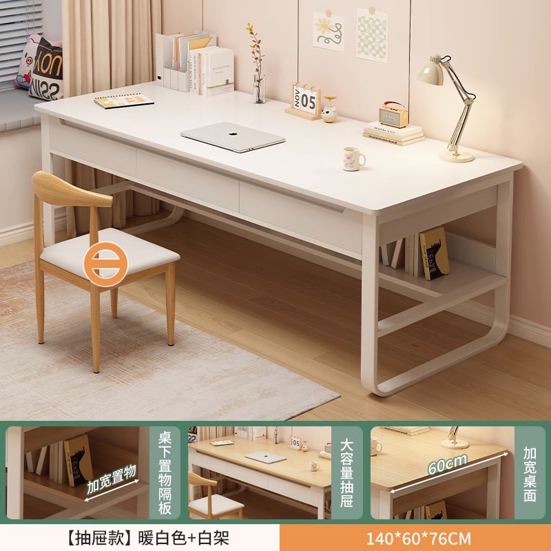 Mesa de estudio de estudiantes en el hogar simple dormitorio moderno con cajones escritorio de computadora simple escritorio de oficina escritorio de trabajo