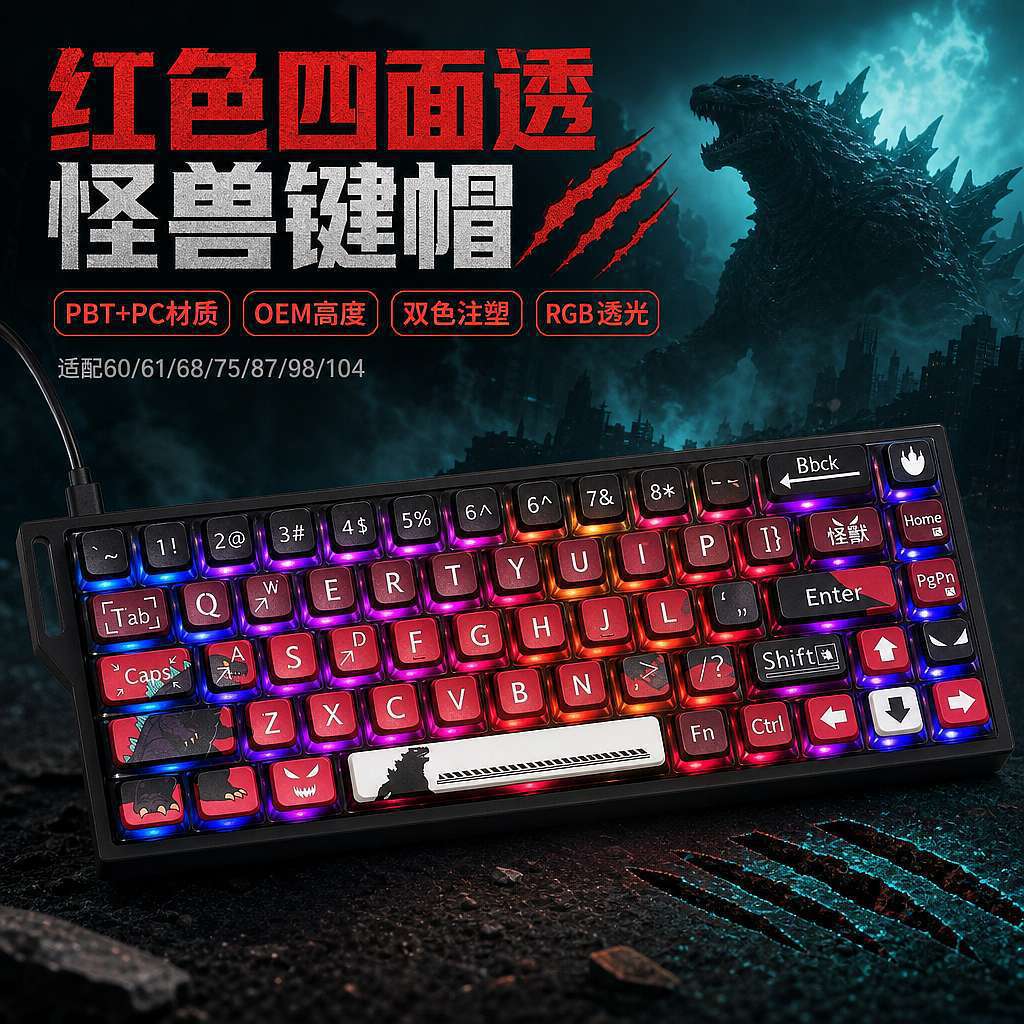 四面透光PC/PBT键帽产品展示