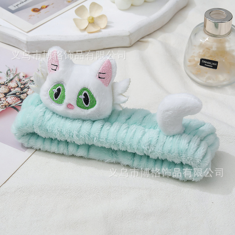 Lindo divertido gran ojo meow pelo banda gatito tocado cara lavado maquillaje máscara chica niños Niña