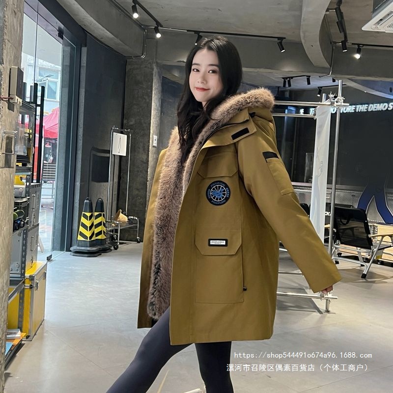 2026冬新款派克服女可拆卸内胆皮毛一体加厚皮草中长款大码毛外套